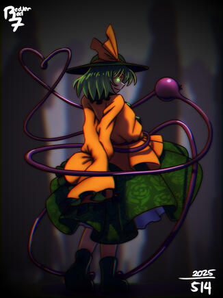 Full-body Illustration of one character with a simple background