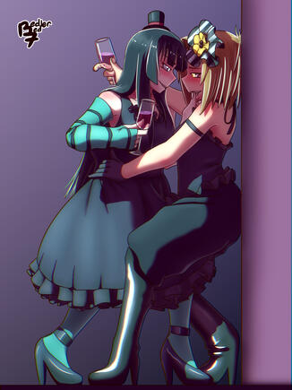 Full-body illustration of two characters