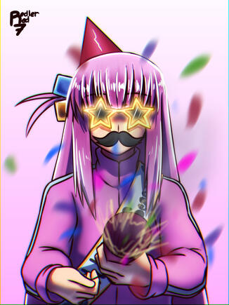 Half-body illustration of one character